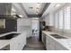 Updated kitchen featuring stainless appliances, white cabinets, and quartz counters at 8619 E El Charro Ln, Scottsdale, AZ 85250