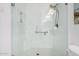 Bright, accessible shower featuring white subway tile and glass enclosure at 2511 W Queen Creek Rd # 163, Chandler, AZ 85248