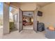 A covered outdoor patio with a view of the main bedroom at 2998 E Waterman Way, Gilbert, AZ 85297