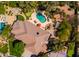 Aerial view of a property featuring a swimming pool, mini golf, and a well-manicured outdoor space at 8649 S Willow Dr, Tempe, AZ 85284