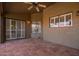 Spacious patio with terracotta flooring is ideal for outdoor dining and lounging at 10500 E Mission Ln, Scottsdale, AZ 85258