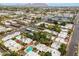 Aerial view of community and neighborhood featuring a pool and covered parking at 3002 N 32Nd St # 15, Phoenix, AZ 85018