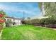 Spacious backyard featuring well-maintained lawn, covered patio, and verdant landscaping for outdoor enjoyment at 3512 N Chambers Ct, Scottsdale, AZ 85251