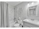 Stylish bathroom features modern vanity and tub with shower at 6913 E Kings Ave, Scottsdale, AZ 85254