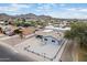 Aerial view of home with gravel landscaping, carport, and mountain views at 1101 E Cheryl Dr, Phoenix, AZ 85020