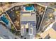 Bird's-eye view of the home, highlighting the solar panels, desert landscaping, and the pool and spa area at 13102 S 177Th Dr, Goodyear, AZ 85338