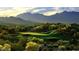 Picturesque golf course with mountain views, lush landscaping and mature trees at 13102 S 177Th Dr, Goodyear, AZ 85338