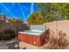 Hot tub in a fenced backyard with lush greenery at 15788 W Sierra St, Surprise, AZ 85379