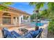 Backyard with a refreshing pool and seating area, perfect for outdoor entertaining and relaxation at 2020 E Norwood St, Mesa, AZ 85213