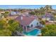 Inviting rear exterior showcasing a pool, patio area, and mature trees, creating a peaceful backyard retreat at 2020 E Norwood St, Mesa, AZ 85213