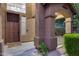 Close-up showcasing the front door and decorative porch columns at 3419 W Thoreau Ln, Anthem, AZ 85086