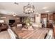 Open-concept dining room featuring modern lighting and decor at 3790 S Velero St, Chandler, AZ 85286