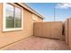 Side yard features a shed, gravel, and a window with blinds at 3790 S Velero St, Chandler, AZ 85286