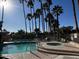 Resort-style pool area surrounded by lush palm trees at 5124 N 31St Pl # 542, Phoenix, AZ 85016