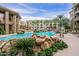 Beautiful community pool and spa with lounge chairs and tropical landscaping at 5350 E Deer Valley Dr # 4430, Phoenix, AZ 85054