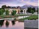 Charming exterior view of a modern farmhouse with a water feature and mountain views at 17165 W Piperton St # 181, Surprise, AZ 85388