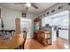 Open-concept dining room with hardwood floors and seamless transition into the kitchen at 2315 N 12Th St, Phoenix, AZ 85006