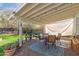 Charming covered patio with brick flooring, ample seating, and views of the lush backyard at 4225 N 16Th Ave, Phoenix, AZ 85015