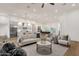 Open-concept living space featuring hardwood floors, a comfortable seating arrangement, and stylish kitchen and dining areas at 8713 N 80Th Pl, Scottsdale, AZ 85258