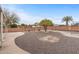 Backyard showcasing desert landscaping, with a concrete patio, privacy wall, and desert plants at 10956 W Meade Dr, Sun City, AZ 85351