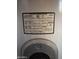 Close-up of the electric water heater ratings at 1384 N Santa Anna Ct, Chandler, AZ 85224