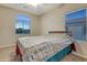 This bedroom features neutral walls, carpeted floors and natural light from two windows at 15635 W Montecito Ave, Goodyear, AZ 85395