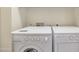 Modern laundry room with white washer and dryer units; utility hookups and shelving provided at 15802 N 71St St # 604, Scottsdale, AZ 85254