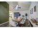 Dining room featuring neutral walls, modern light fixture, and seating for six at 2006 W Summit Pl, Chandler, AZ 85224