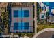 Aerial view of a well-maintained blue and gray tennis court at 2779 E Derringer Way, Gilbert, AZ 85295