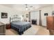 Bedroom featuring neutral tones, carpet, and a ceiling fan at 320 W Phantom Dr, Casa Grande, AZ 85122