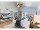 Spacious main bedroom featuring vaulted ceilings, mirrored closet doors, and abundant natural light at 7100 E Montgomery Rd, Scottsdale, AZ 85266