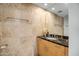 Modern bathroom featuring a sleek vanity with granite countertop and designer fixtures at 7121 E Rancho Vista Dr # 5011, Scottsdale, AZ 85251