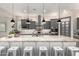 Bright eat-in kitchen featuring a large granite island, pendant lighting, and gray cabinets at 8418 W Louise Ct, Peoria, AZ 85383