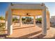 Covered patio with recessed lighting and ceiling fan offers a view of the pool area at 10301 N 128Th St, Scottsdale, AZ 85259