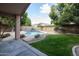 Spacious backyard featuring a pool and well-maintained lawn for outdoor living at 1054 W Park Ave, Gilbert, AZ 85233