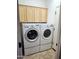 Well-organized laundry room with modern washer and dryer and ample storage cabinets at 12733 W Mine Trl, Peoria, AZ 85383