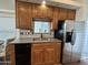 Contemporary kitchen featuring stainless steel appliances and ample cabinet space at 17200 W Bell Rd # 958, Surprise, AZ 85374