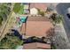 Aerial shot of property displaying backyard pool, landscaped yard, and surrounding neighborhood at 1896 S Porter St, Gilbert, AZ 85295