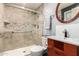 Well-lit bathroom with a glass-enclosed shower and modern fixtures at 2920 S Bala Dr, Tempe, AZ 85282