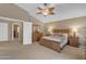 Large main bedroom features a ceiling fan and dresser at 3482 W Shannon St, Chandler, AZ 85226