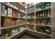 Walk-in pantry with organized shelving featuring food storage, baskets, canned goods, and ample kitchen necessities at 18024 E Wolf Tree Ln, Rio Verde, AZ 85263