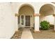 Welcoming arched entryway with decorative pillars leading to the front door at 1930 S Westwood Dr # 29, Mesa, AZ 85210