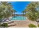 Stunning view of the community pool with lush trees offering shade and privacy at 5539 S Verde --, Mesa, AZ 85212