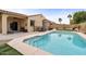 Beautiful backyard with a pool and outdoor seating area, perfect for entertaining at 3716 E Andre Ave, Gilbert, AZ 85298