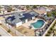 Aerial view of a home with pool, desert landscaping, solar panels, and backyard gazebo at 3973 W Hearn Rd, Phoenix, AZ 85053