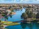 Beautiful aerial view of community surrounding a blue lake at 435 E Coconino Pl, Chandler, AZ 85249