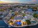 Panoramic aerial view of a sprawling lake community featuring well-manicured properties and waterfront access at 435 E Coconino Pl, Chandler, AZ 85249