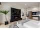 Bedroom with a marble fireplace with a view into hallway at 7120 E Paradise Ranch Rd, Paradise Valley, AZ 85253