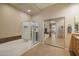 Bathroom featuring a shower, bathtub, double vanity, and tile floor at 7445 E Eagle Crest Dr # 1094, Mesa, AZ 85207
