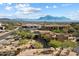 Expansive desert home with tile roof, stucco walls, mature landscaping and mountain views at 9515 E Julep Cir, Mesa, AZ 85207